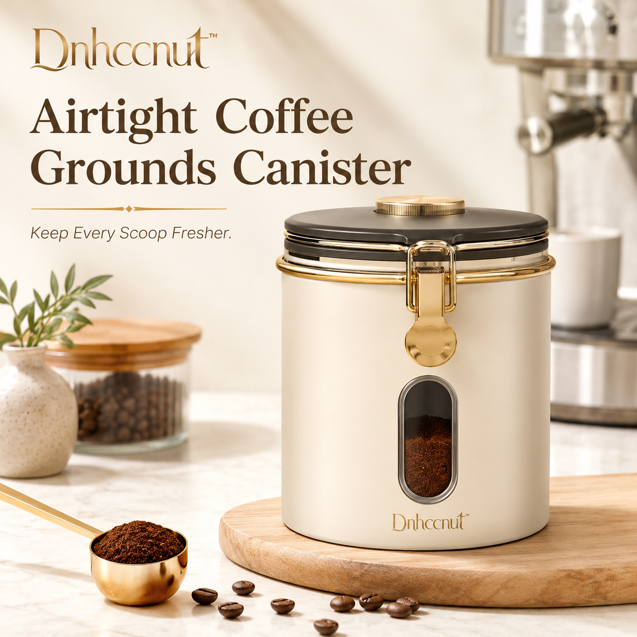Dnhccnut™ Airtight Coffee Grounds Canister