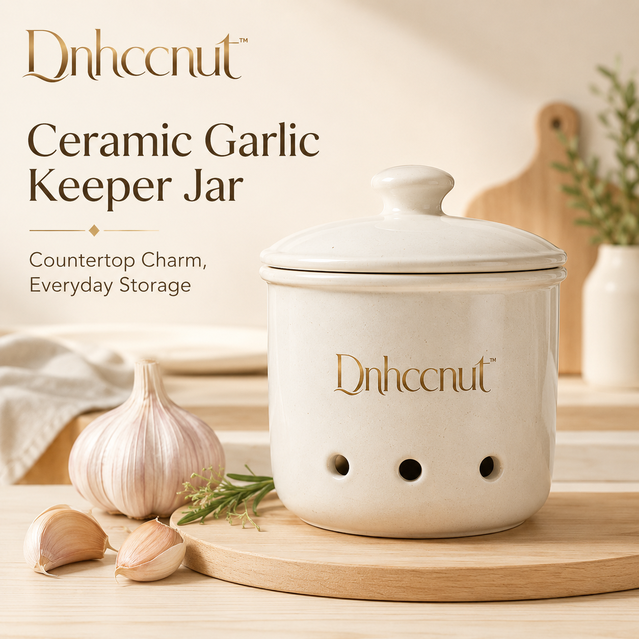 Dnhccnut™ Ceramic Garlic Keeper Jar
